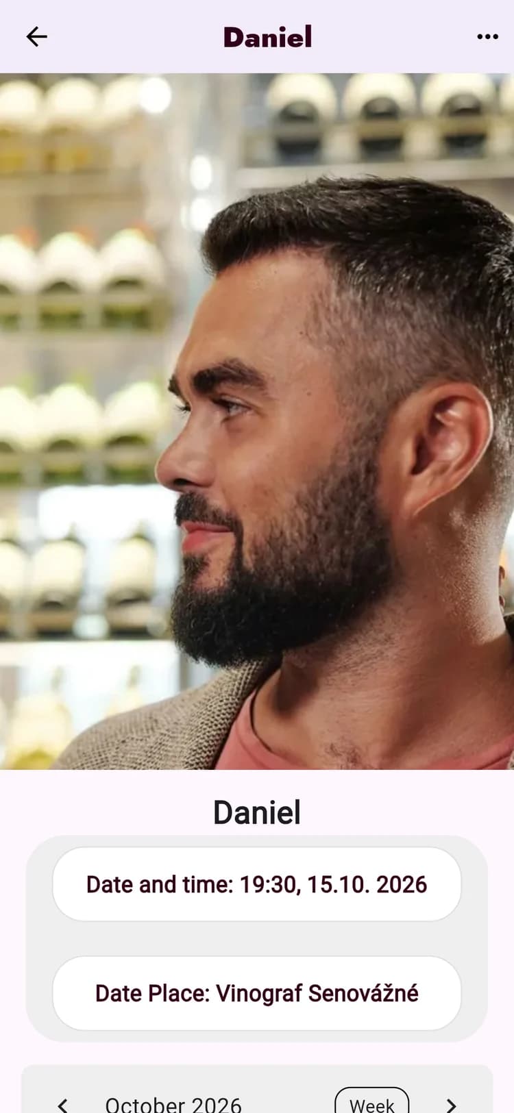 M app: a date planned with time and place